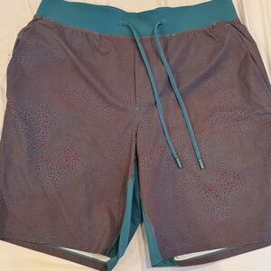 lululemon athletica Teal and Burgundy Athletic Shorts